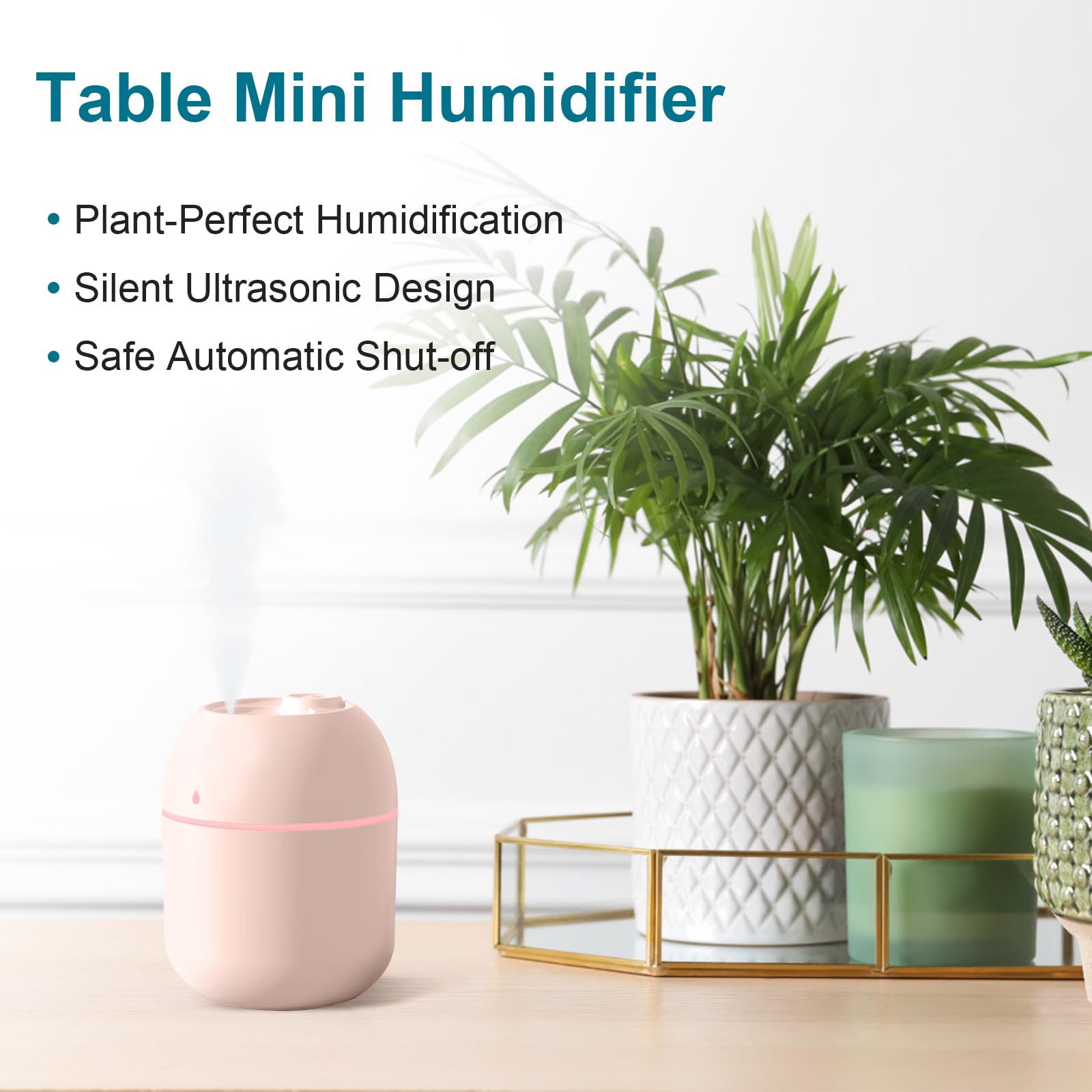 Mini USB Humidifier 220ml Cool Mist Desktop Bedroom Office Humidifier