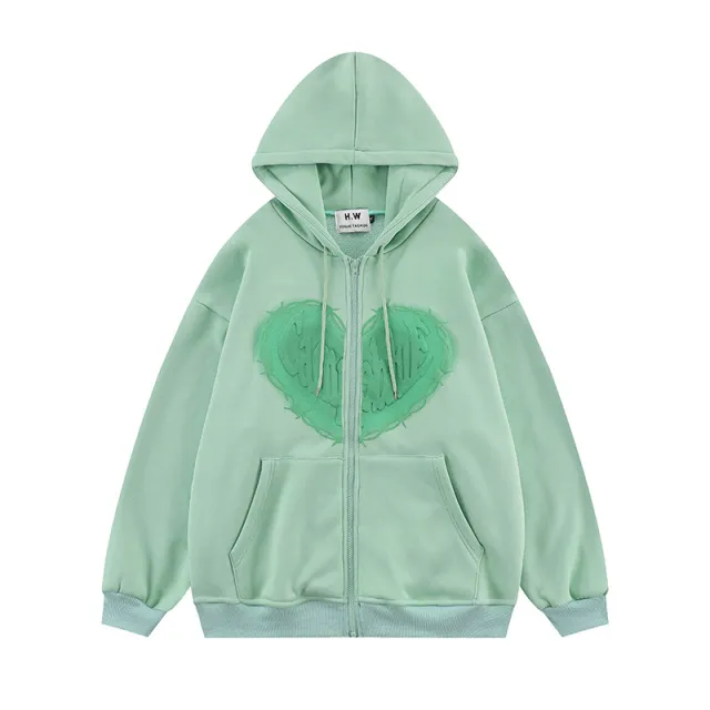 Men's Unisex Love Foam Print Hoodie Green - Shop at LoveMi