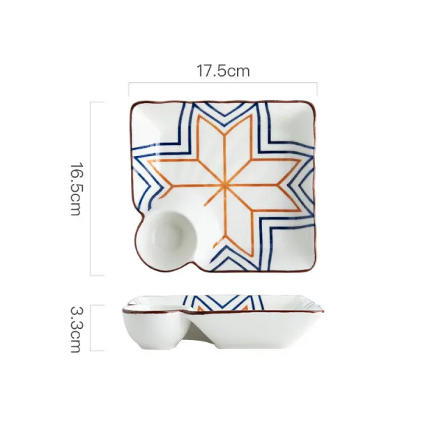 Hand Painted Bakeware Heart Shaped Plate Square Dumpling Plate - Shop at LoveMi