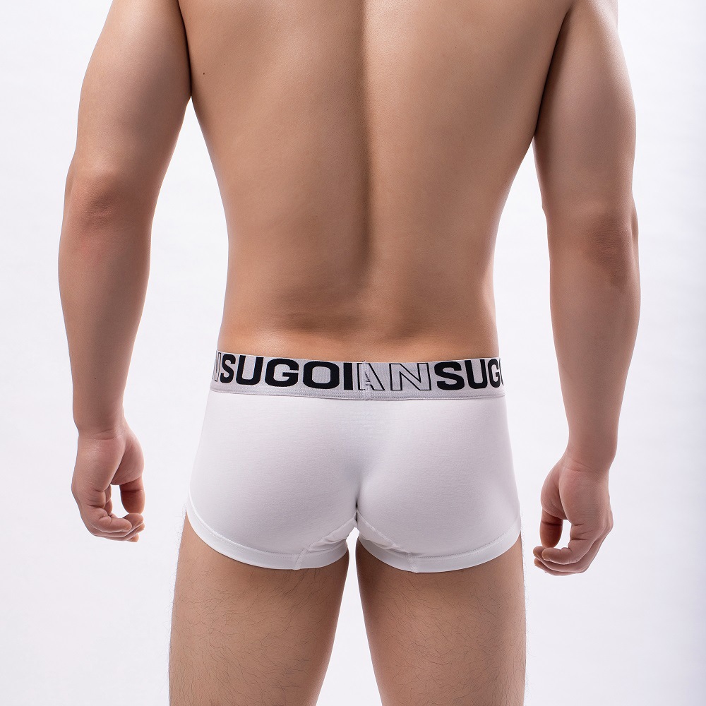 Men's Modal Cotton Low Waist Tight-fitting Solid Color Boxers Underwear