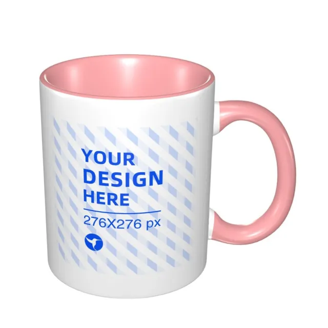 Double Color Comfort Handle Ceramic Mug Pink - Shop at LoveMi