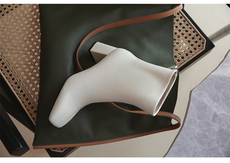 Elegant Intellectual And Simple Basic Cowhide Boots