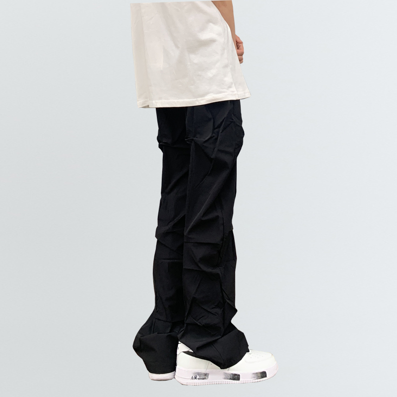 Trendy Pleated Casual Trousers Fried Street Loose Far Same Style Overalls