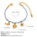 Blue Rope Braided Ocean-themed Pendant Set, Featuring Starfish, Dolphins, And Sea Turtles, Multi-dangling Necklace And Bracelet. view 11