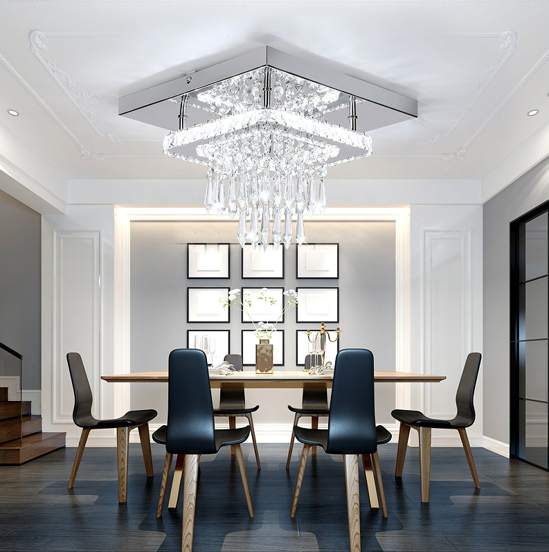 30CM Modern LED Crystal Ceiling Light Square Minimalist
