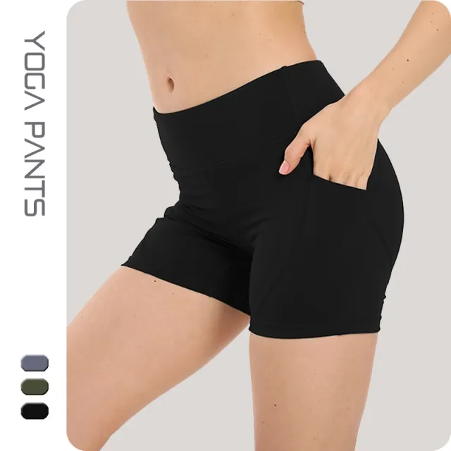 High Waist Tight Sports Shorts Women's Fitness Net Red Yoga Pants Black - Shop at LoveMi