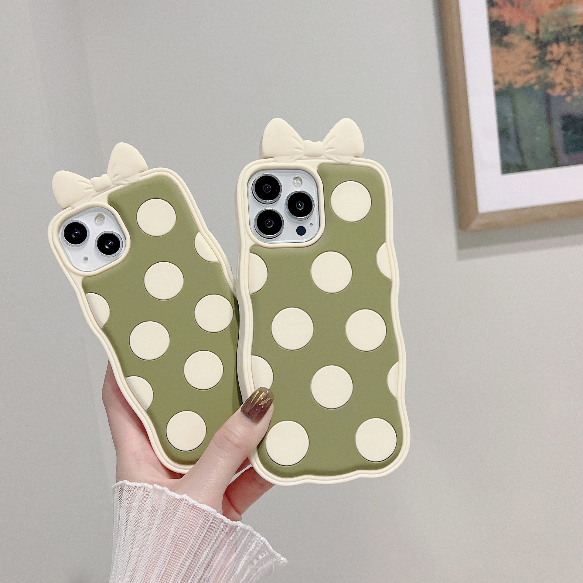 Bowknot Wave Point Silicone Phone Case Cartoon Women's Soft Shell - Image 3