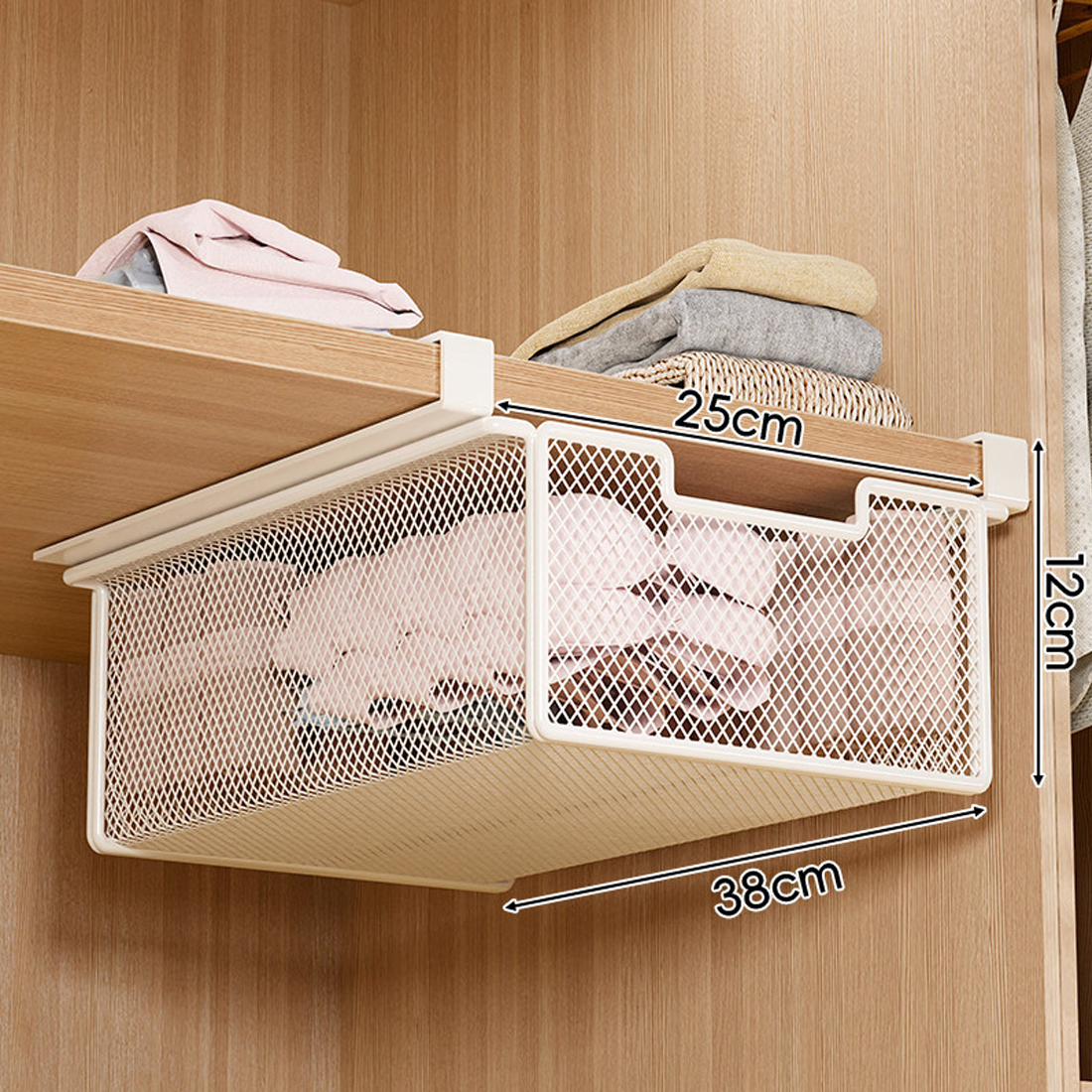 1PC  Pull-Out Wardrobe Storage Basket Hanging Storage Rack Underwear Storage Box
