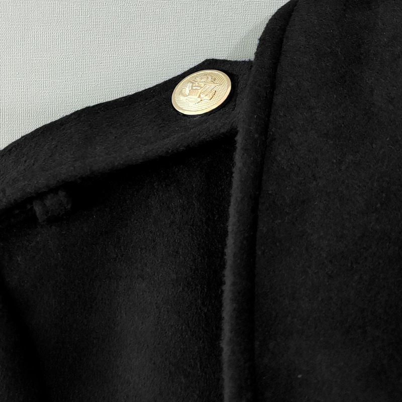 Double-breasted Lengthened Wool Tweed Jacket Men