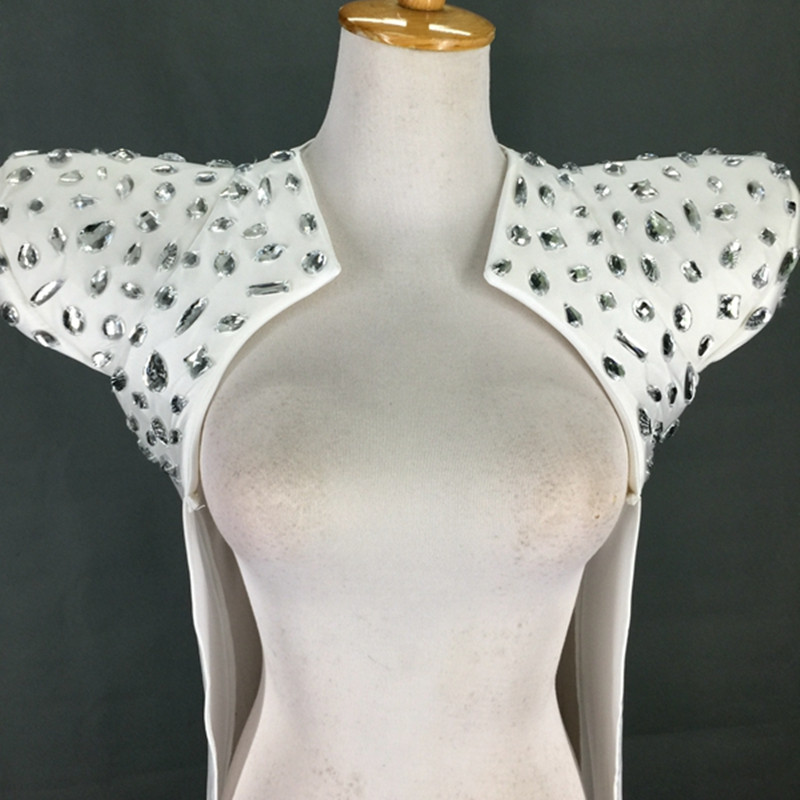 Bar Party Ladies Stage Show Shiny Hand Sewn Diamond Cloak