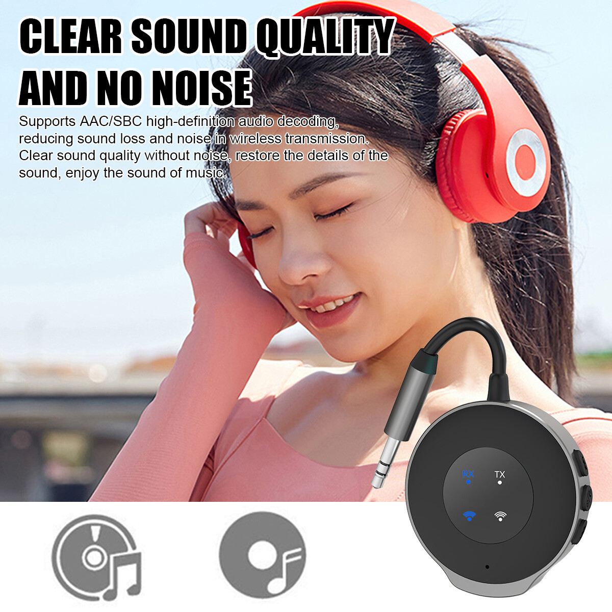 Adaptador de audio inalámbrico para coche con Bluetooth 5.3