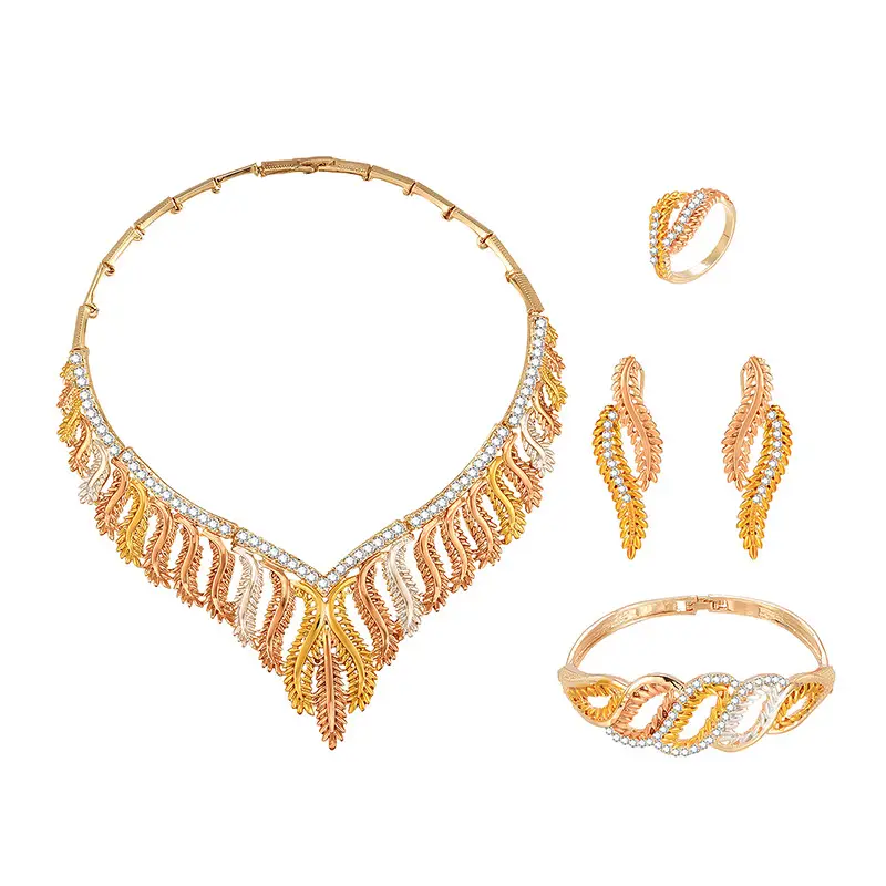 Fashion Simple Alloy First Necklace And Earrings Four-piece Set