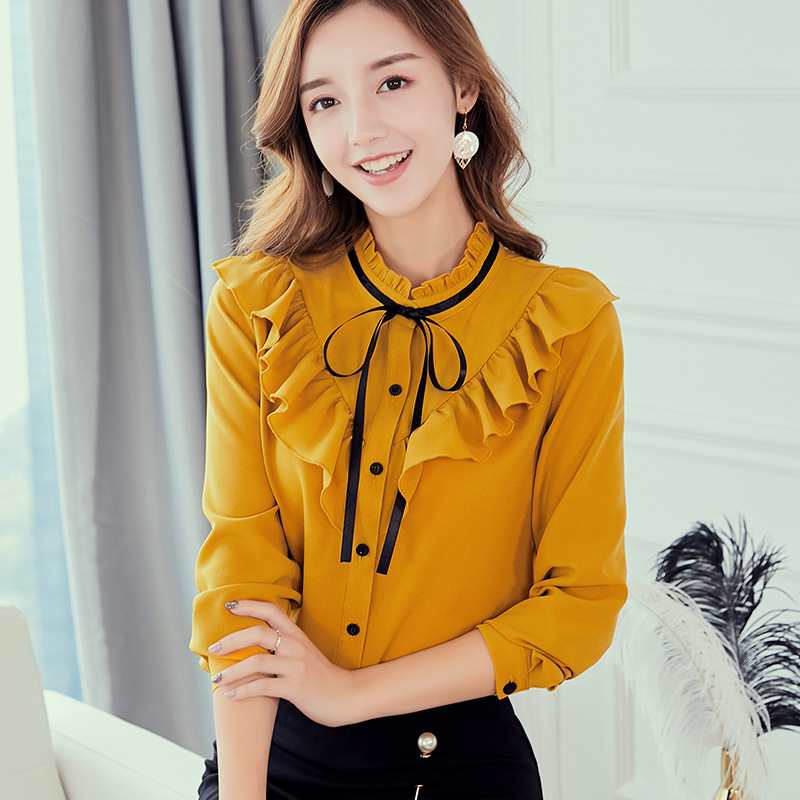 Casual ladies all-match trend chiffon shirt