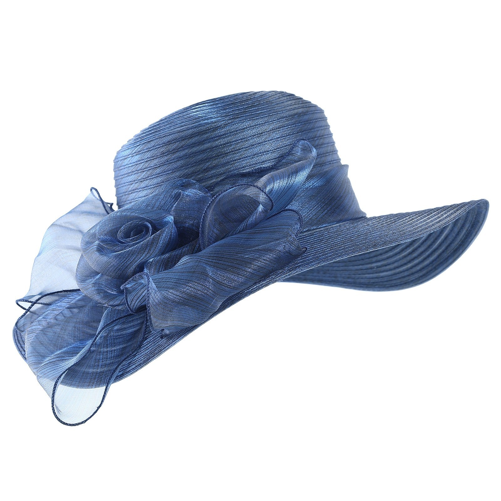 Fake Straw  Wide-brimmed Elegant Bow Flower