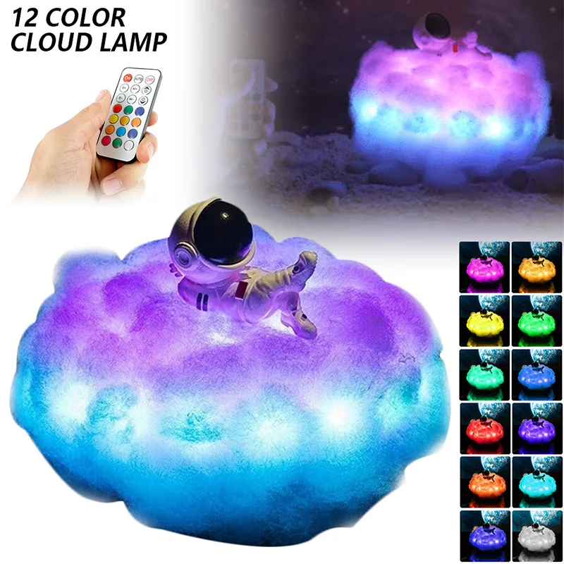 LED Colorful Clouds Astronaut Lamp with Rainbow Effect As