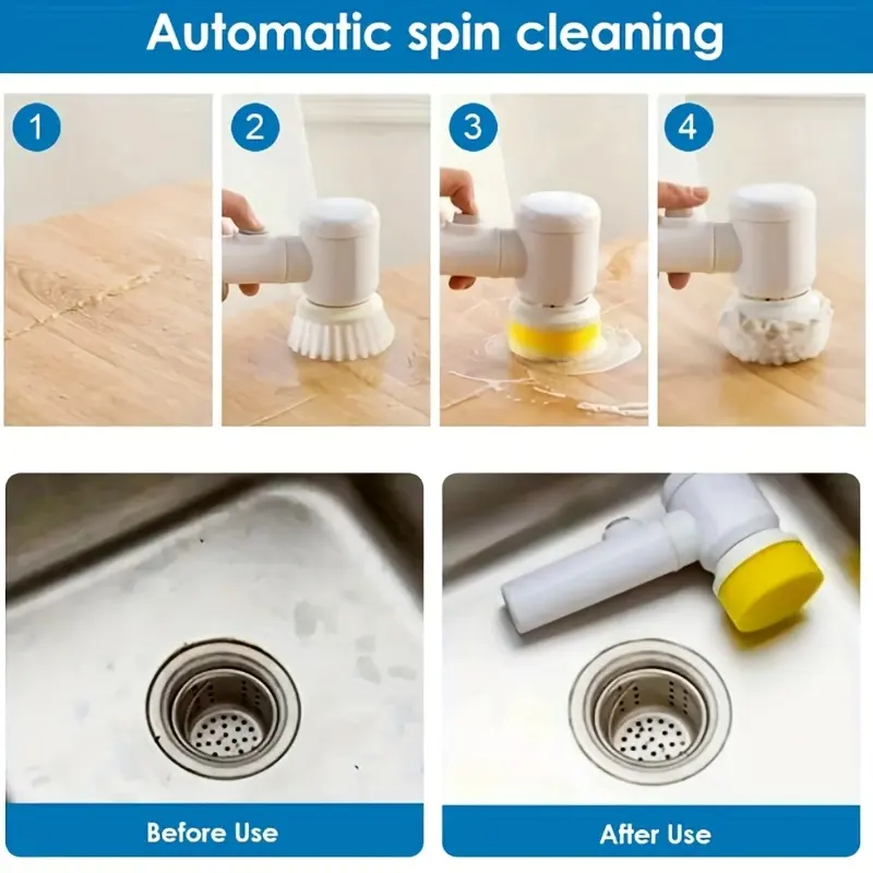 Electric Spin Cleaning Brush, USB Rechargeable Handheld