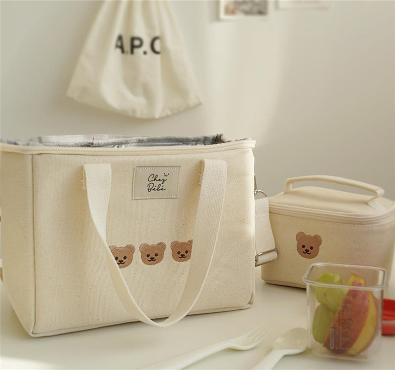 Bear Embroidered Thermal Insulation Mummy Bag Multifunctional Mother And Baby Bag