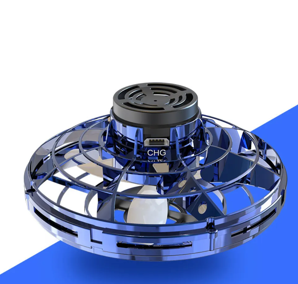 Mini Fingertip Gyro Interactive Decompression Toy Drone LED UFO Type Flying Helicopter Spinner Toy Kids – image 9