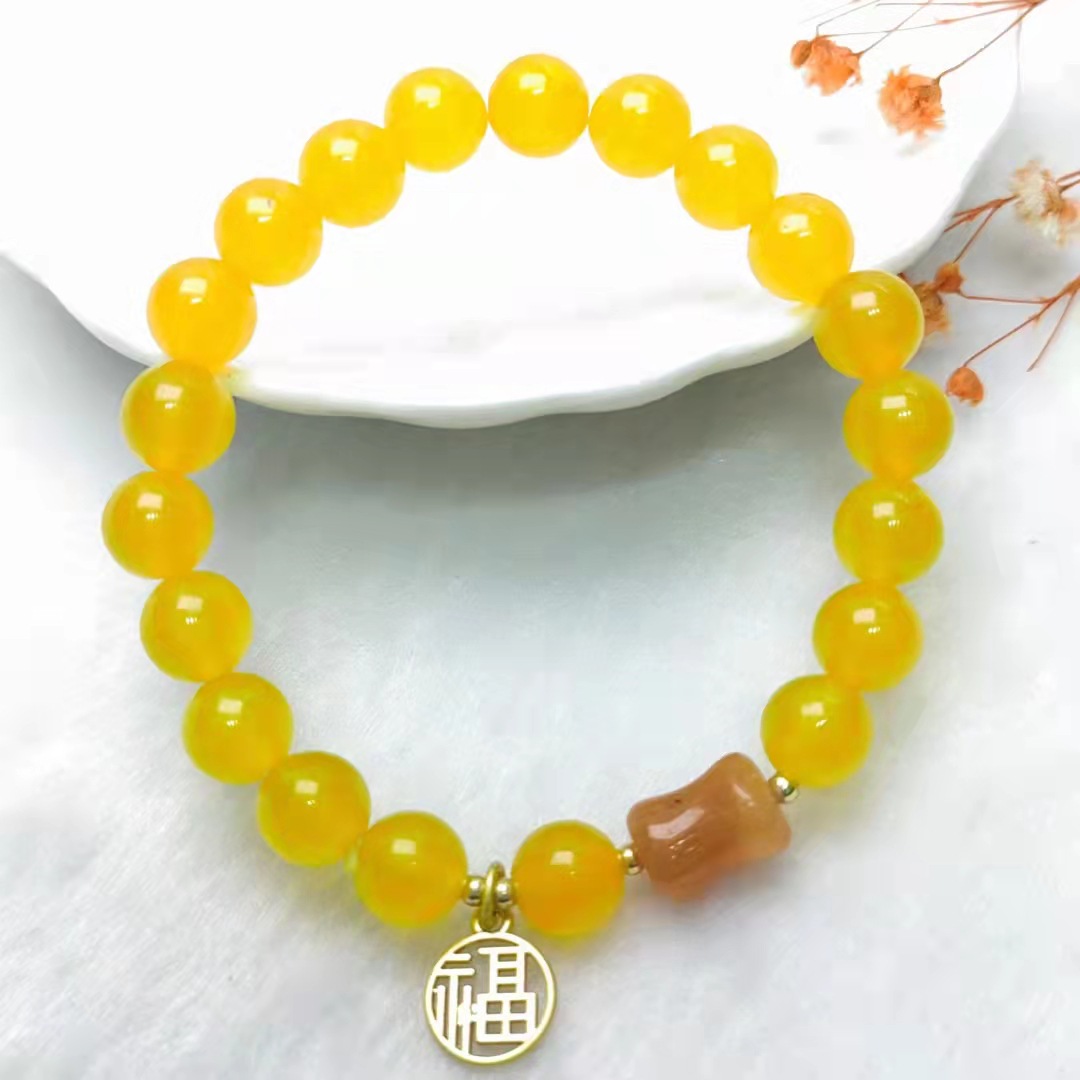 New Jade Crystal Bracelet Ethnic Style Fuzi Pendant