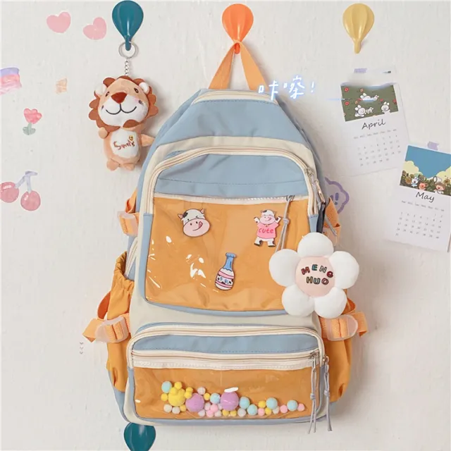 Women's Japanese Fashion Simple Transparent Backpack Blue - Shop at LoveMi