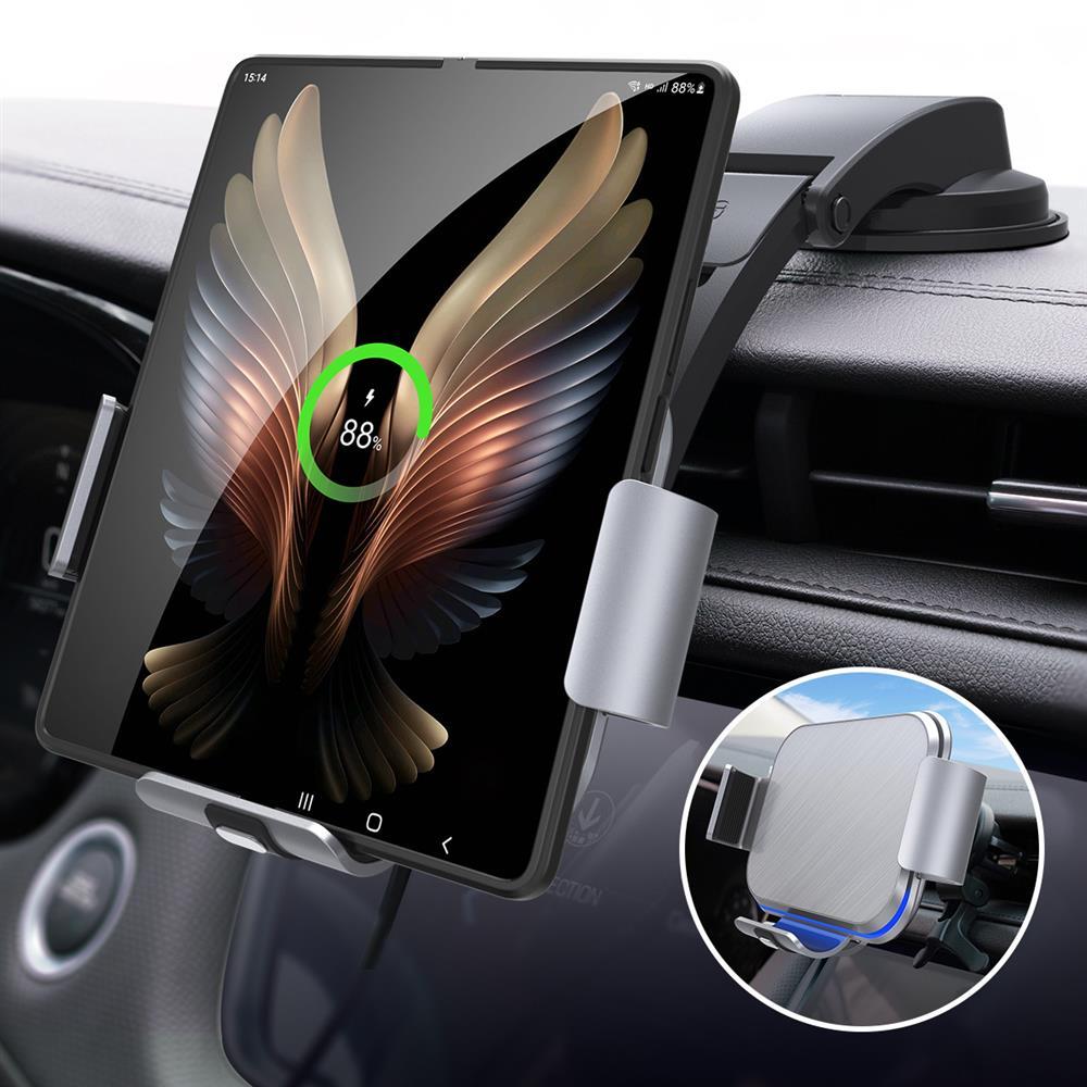 S8 Double Coil Folding Screen Car Mount Wireless Charging - Image 2
