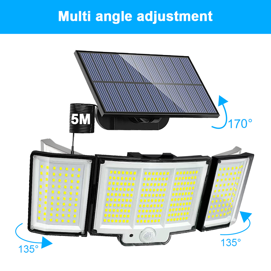 1,2 Pack Solar Lights Outdoor 348 LED Motion Sensor Lights With Remote Control  3 Head Waterproof — foto 14