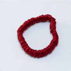 Silk Large Intestine Small Intestine Hair Tie Silk Silk Hair Rope - Wine Red - View 1