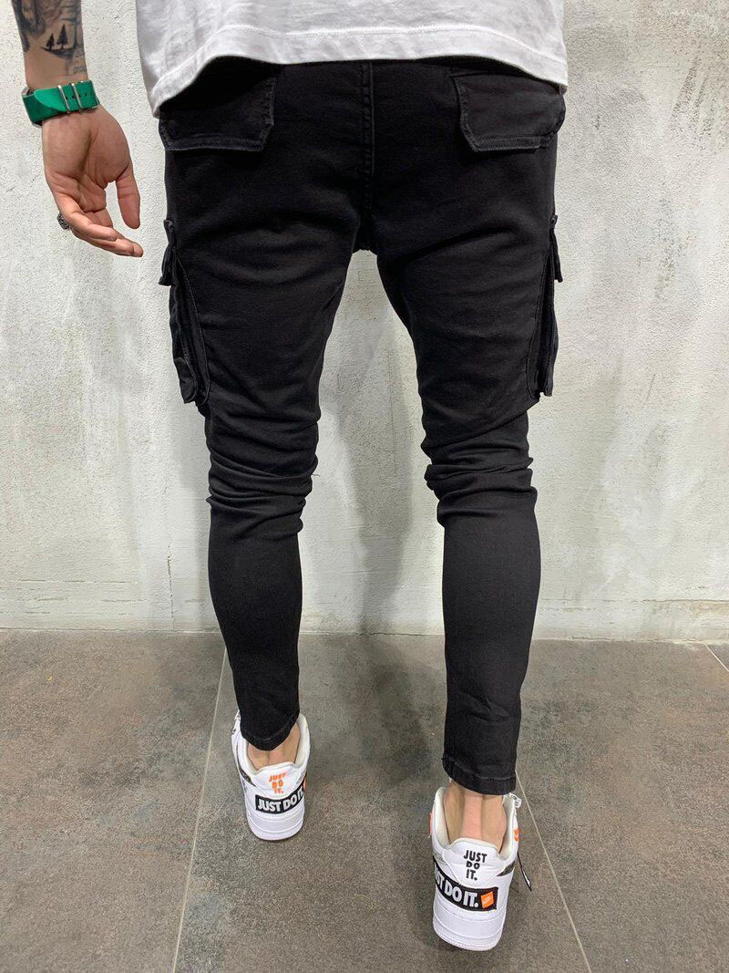 Title 7, Mens Skinny Multi Pocket Ripped Cargo Jeans of...