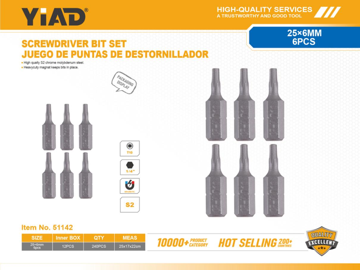 T10 Screwdriver Bits 6PCS, Only Support Self-collection, Please Note That Free Shipping Is For Anti-bidding Price