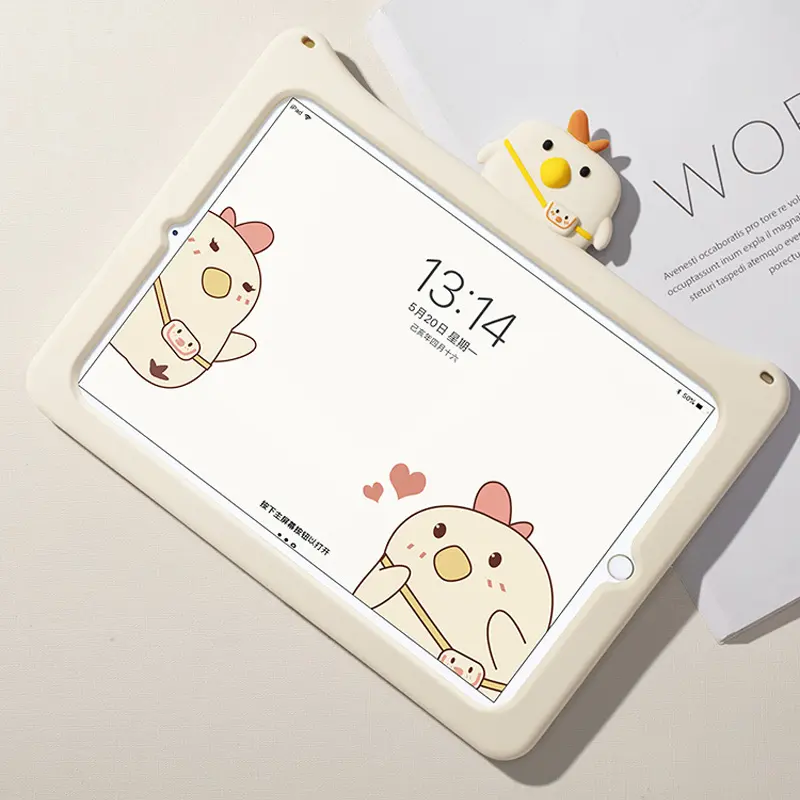 Cute Backpack Chicken Tablet Silicone Cover for Children