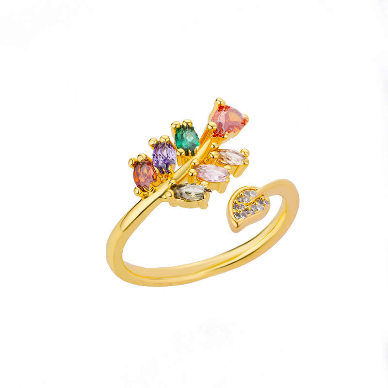 Title 3, Simple And Luxurious Colored Zircon Ring Girl