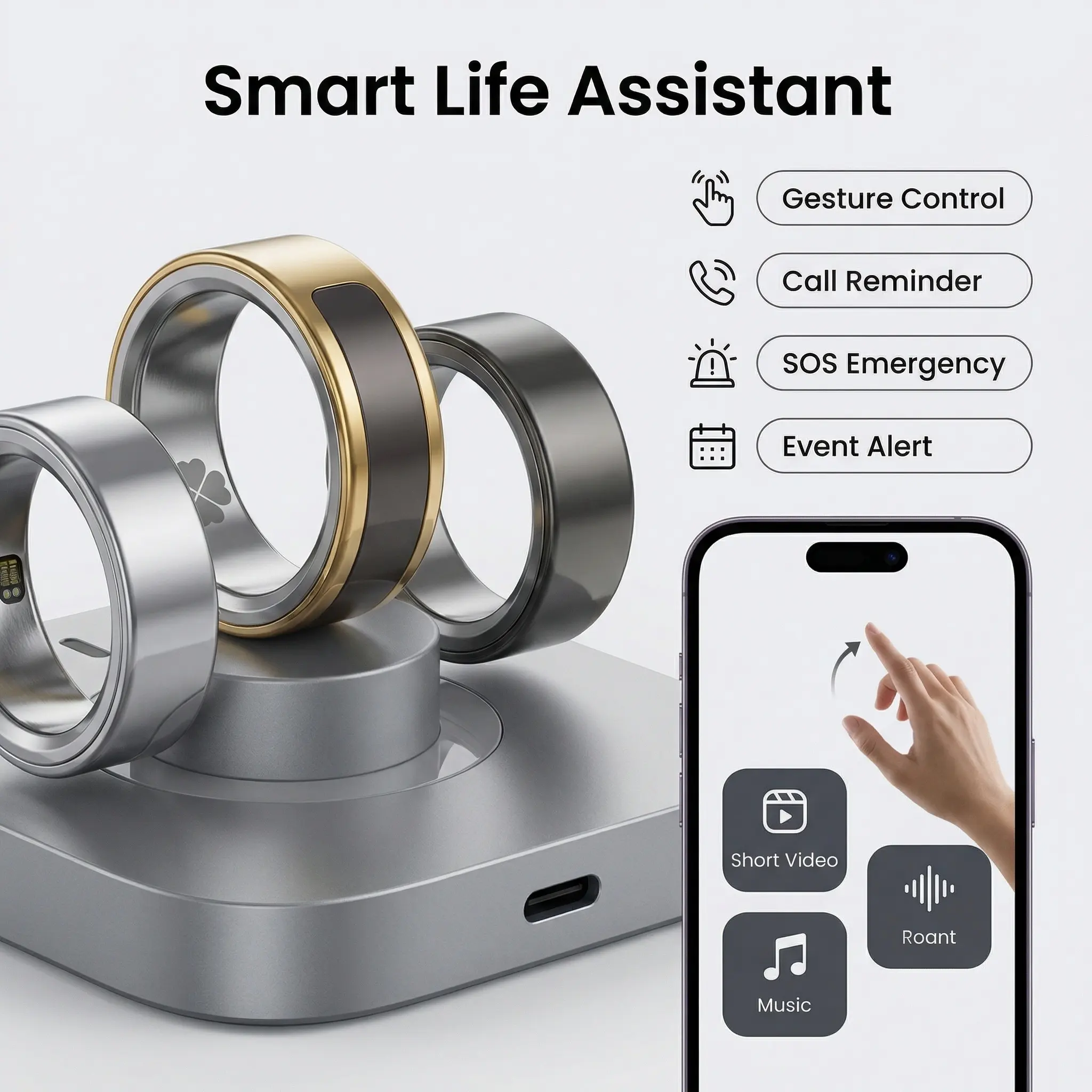 Smart Ring Health Tracker Fitness Heart Rate