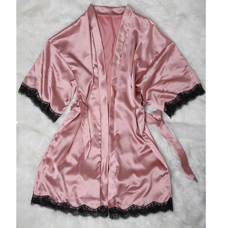 Title 2, Satin Silk Bathrobe Elegant Bridesmaid Robe Com...