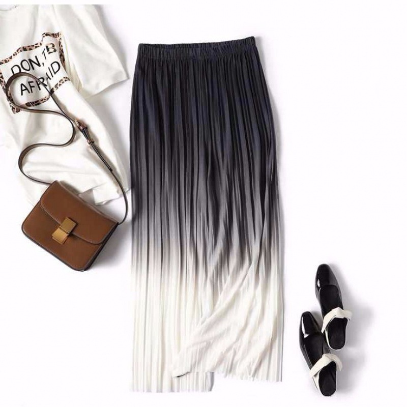 Women's Pleated High Waist Loose Gradient Wide Leg Pants