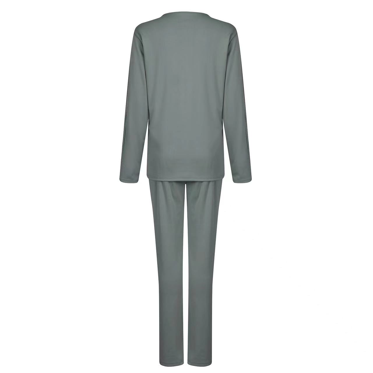 European And American New Style Women's Gray Stitching Suit