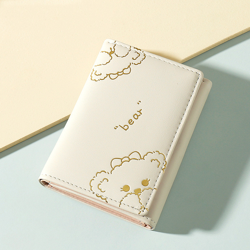 Tri-Fold Short Ladies Fashion Folding Wallet