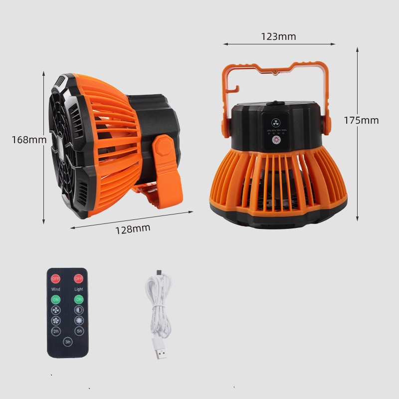 Outdoor Camping Remote Control Fan Night Fishing LED Light