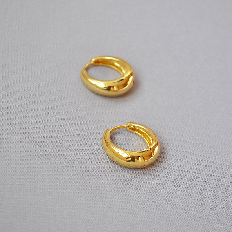 Title 4, Curved Smooth Brass Plating 18K Real Gold Buckl...