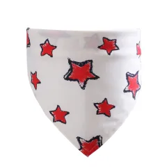 Pet Cotton Handkerchief Triangle Scarf Cat And Dog Accessories - Red Star White - View 1