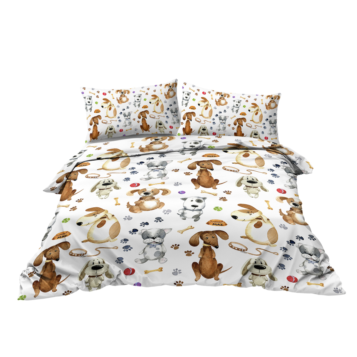 Kids' Duvet Cover Sets Animals Pastel Duvet Covers Cartoon Dogs Paws Pattern Bed Sets 3 Pieces 1 Duvet Cover And 2 Pillow Cases Cute Puppy Dogs Bedding For Kids — foto 11