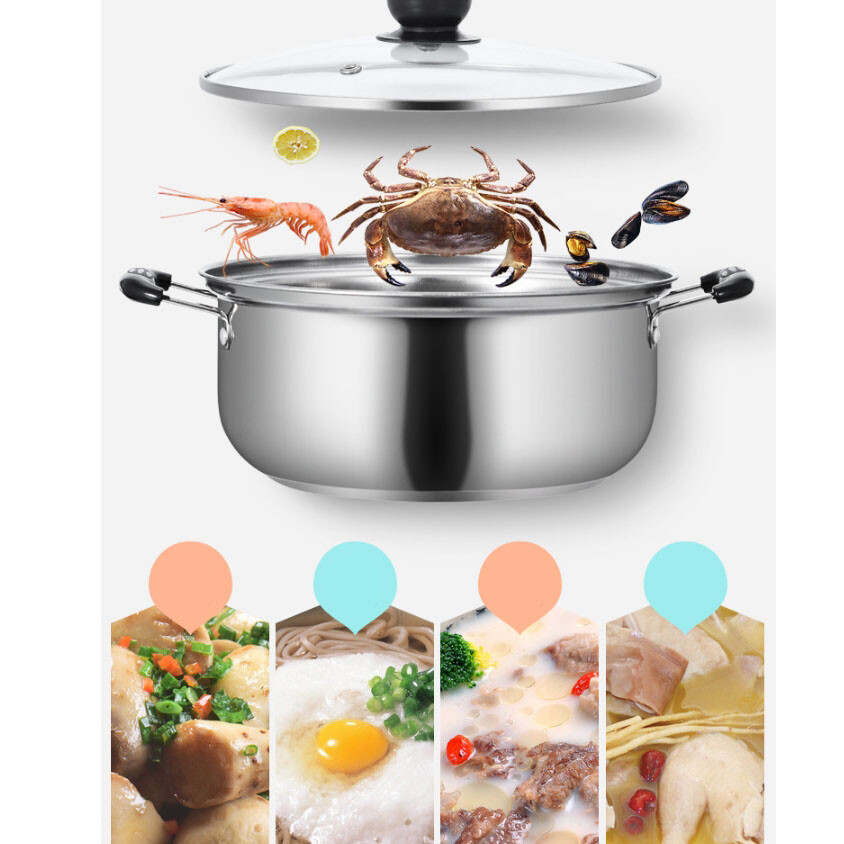 5PCS Induction Non Stick Stainless Steel Healthy Cookware Cooking Pot Stockpot — image 11