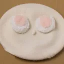 Beige Hat And White With Back