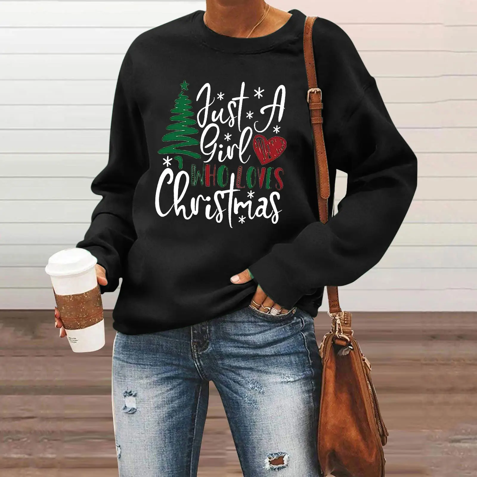 Christmas Men's And Women's Casual Long Sleeve Crew Neck Sweater Hoodie Top