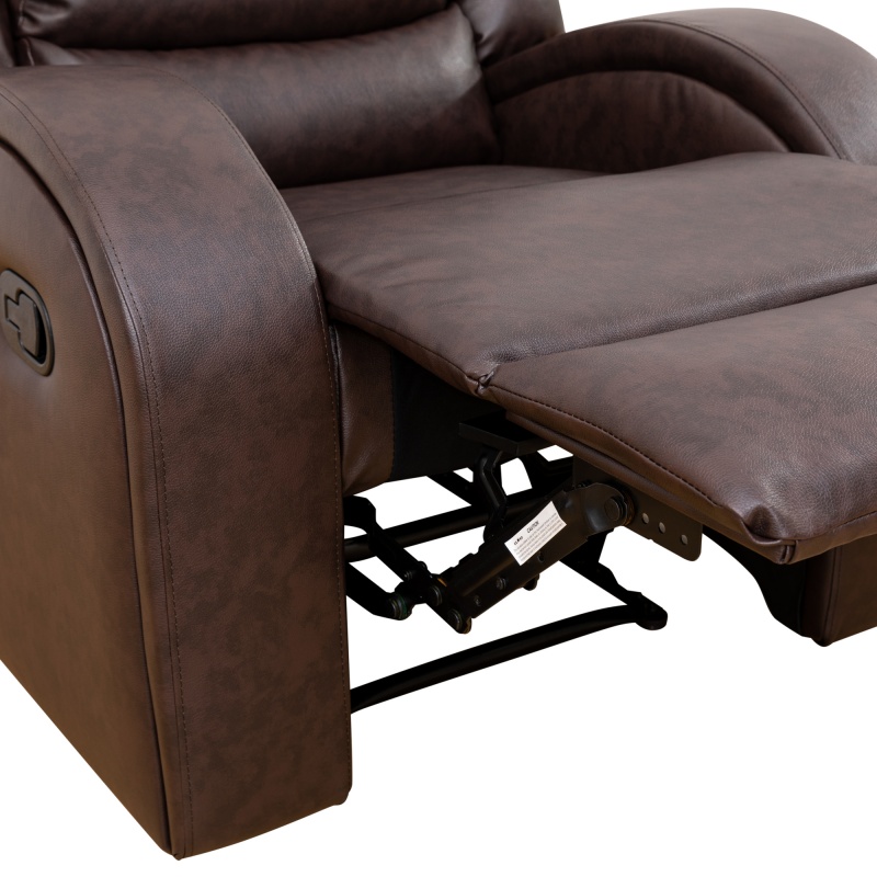 Pickup Only--Brown Faux Synthetic Leather 3-Piece Couch Living Room Sofa Set