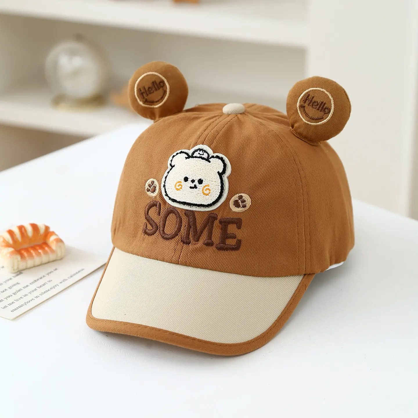 Summer New Cute Little Bear Embroidered Lettered