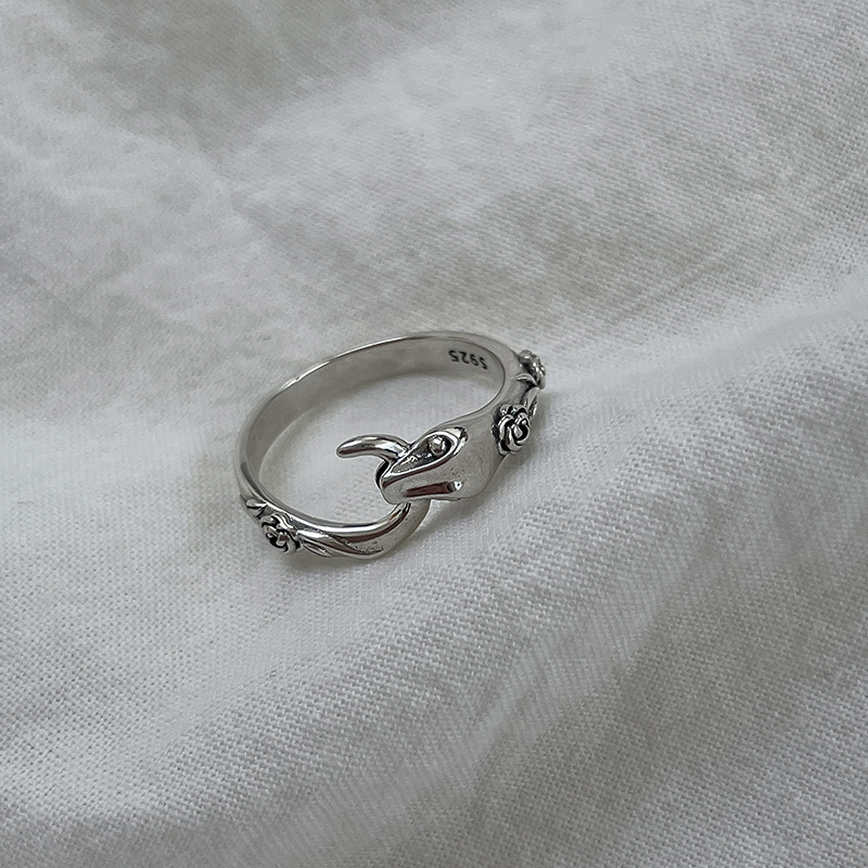 Title 5, Vintage Ring With Snake Rose Design