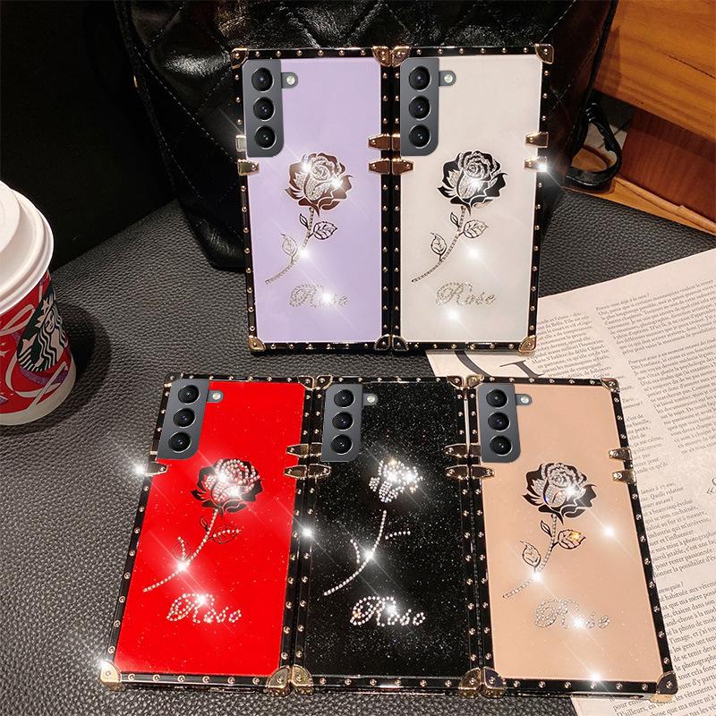 Title 4, Diamond Rose Square Phone Case voor S22PLUS, st...