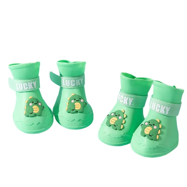 Waterproof Anti Slip Rubber Rainshoe For Pets,Outdoor Shoe,Ankle Boots,Pet Accessories,Small Medium And Large Dogs And Cats Green - Shop at LoveMi