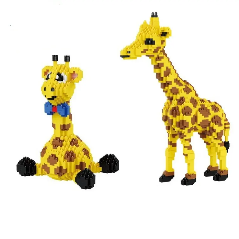 Standing Sitting Cartoon Giraffe Puzzle Assembled Building