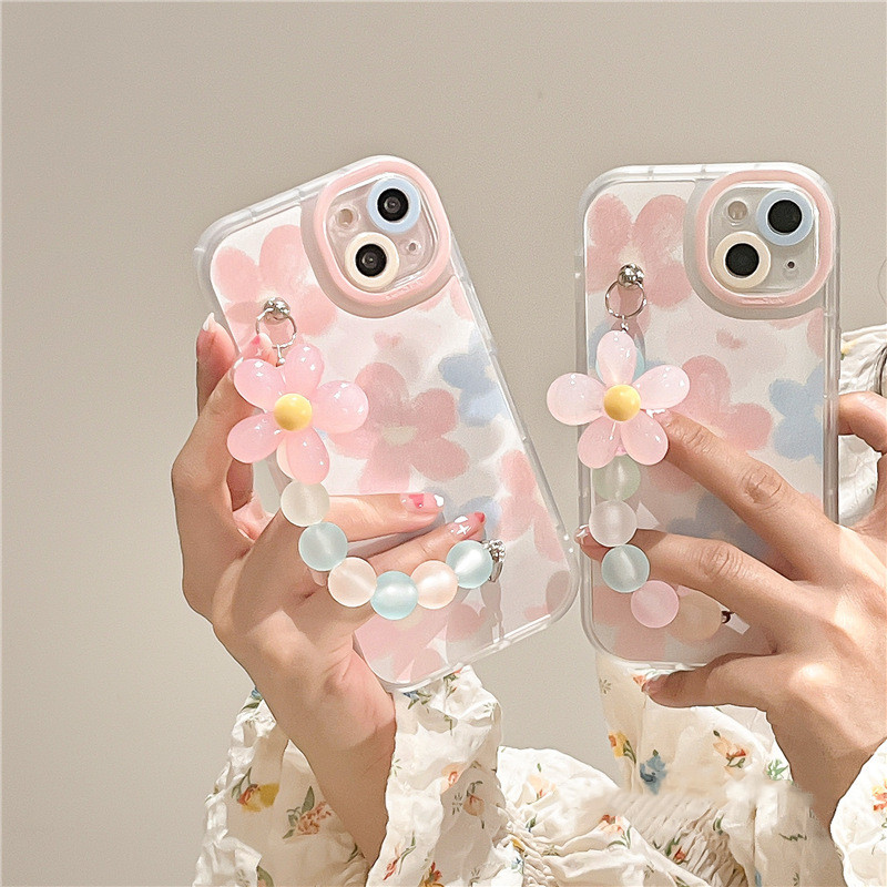 Funda celular flor pulsera simple moda